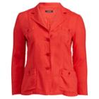 Ralph Lauren Lauren Woman Linen 3-button Blazer Fresh Tomato
