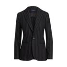 Ralph Lauren Pinstripe Linen-wool Jacket Black/cream Pinstripe