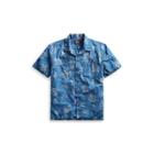 Ralph Lauren Indigo Cotton Camp Shirt Rl 129 Indigo White