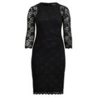 Ralph Lauren Sheer-sleeve Lace Dress Black