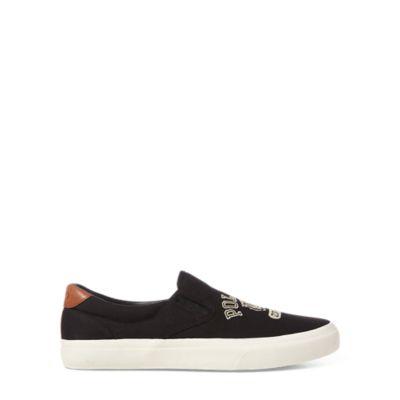 Ralph Lauren Thompson Embroidered Sneaker Black