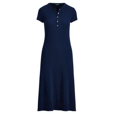 Ralph Lauren Waffle-knit Henley Dress True Indigo