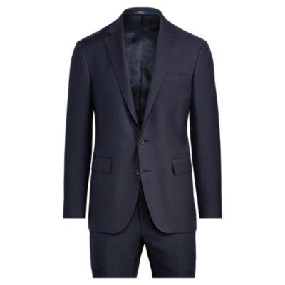 Ralph Lauren Polo Nail-head Wool Suit Navy And Black