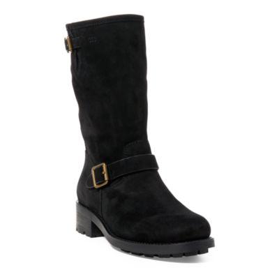 Ralph Lauren Darcie Oiled Suede Moto Boot Black