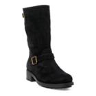 Ralph Lauren Darcie Oiled Suede Moto Boot Black