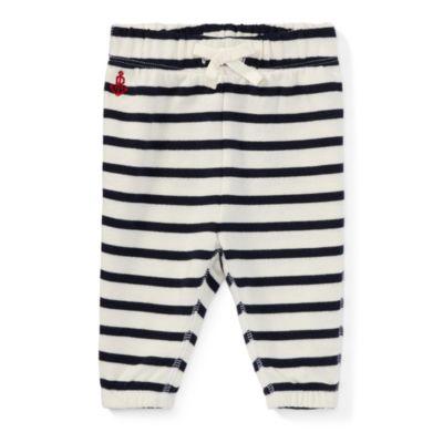 Ralph Lauren Striped Terry Jogger Pant Clubhouse Cream/navy 24m