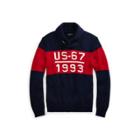 Ralph Lauren Cp-93 Cotton Shawl Sweater Navy