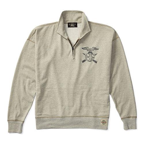 Ralph Lauren Rrl Cotton Jersey Pullover Defense Grey Heather