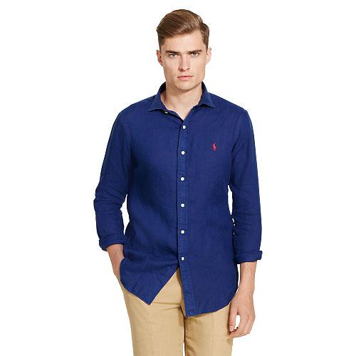 Polo Ralph Lauren Linen Sport Shirt Holiday Navy