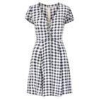 Ralph Lauren Checked Lace-up Dress Navy Check