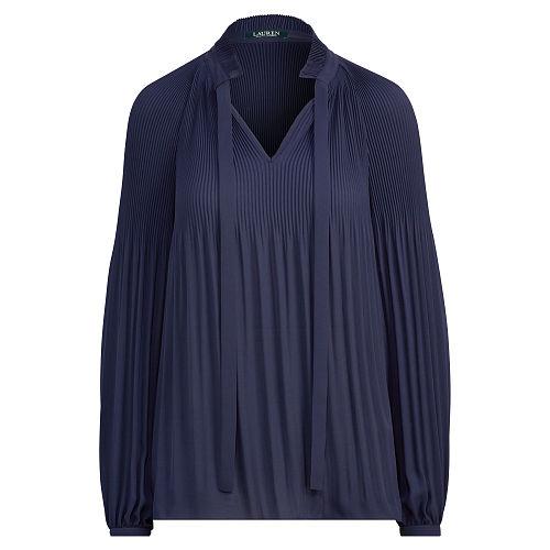 Ralph Lauren Lauren Pleated Georgette Top