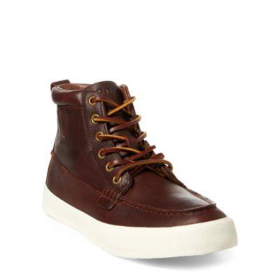 Ralph Lauren Tavis Leather High-top Sneaker Tan