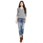 Ralph Lauren Cable Cashmere V-neck Sweater Fawn Grey Heather
