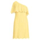 Ralph Lauren One-shoulder Lace Dress Island Yellow