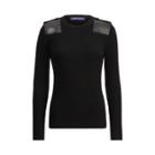 Ralph Lauren Leather-trim Cashmere Sweater Black