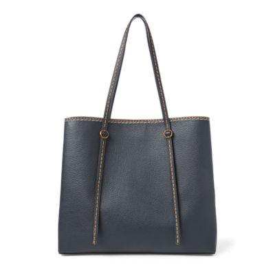 Ralph Lauren Pebbled Leather Lennox Tote Navy