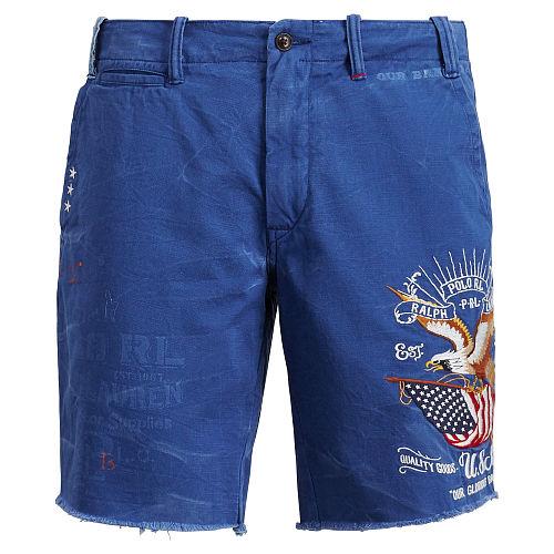 Polo Ralph Lauren Straight Cotton Twill Short Blue W/ Emb