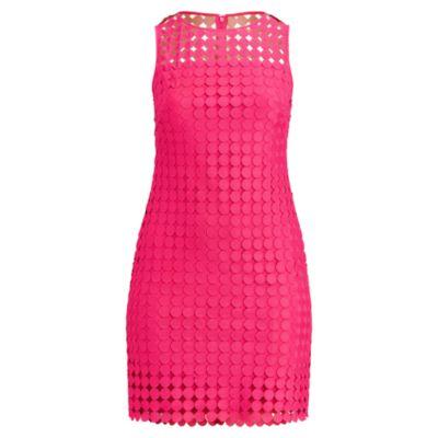 Ralph Lauren Polka-dot Lace Dress Caliente Pink