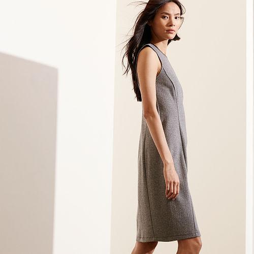 Ralph Lauren Lauren Petite Herringbone Sheath Dress Black/cream