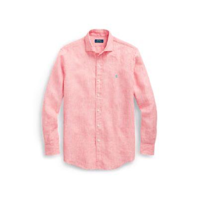 Ralph Lauren Classic Fit Linen Shirt Rose/white 2x Big