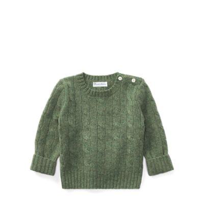 Ralph Lauren Cable-knit Cashmere Sweater Lovett Heather 18-24m