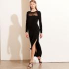 Ralph Lauren Lauren Beaded-yoke Jersey Gown Black