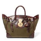 Ralph Lauren Medium Nylon Ricky Bag Olive / Brown