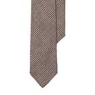 Ralph Lauren Glen Plaid Linen Narrow Tie Brown/tan
