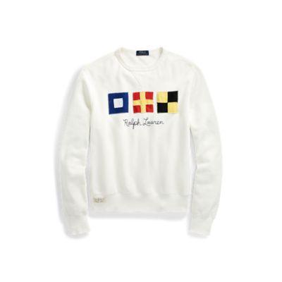 Ralph Lauren Flag Patch Fleece Sweatshirt Nevis