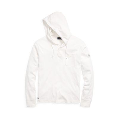 Ralph Lauren Cotton Jersey Hoodie Deckwash White