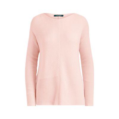 Ralph Lauren Ribbed Cotton-blend Sweater Pale Rose