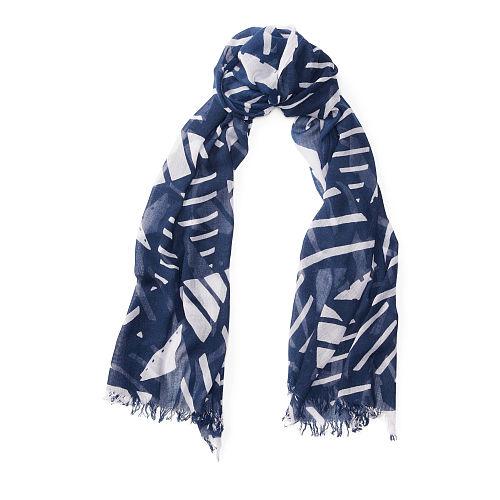 Ralph Lauren Lauren Hortenzia Geometric Scarf Navy