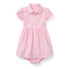 Ralph Lauren Eyelet-hem Dress & Bloomer Pink/white 12m