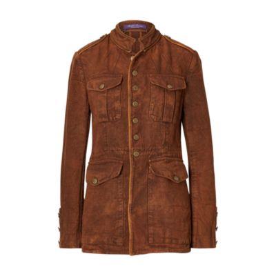 Ralph Lauren Winslow Linen Jacket Tobacco Multi