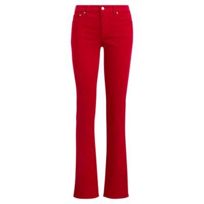 Ralph Lauren Premier Straight Corduroy Jean Cordial Red
