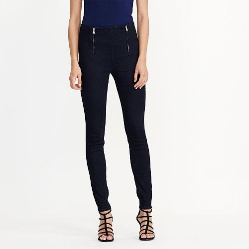 Ralph Lauren Lauren Petite Stretch Cotton Skinny Pant Ink Wash