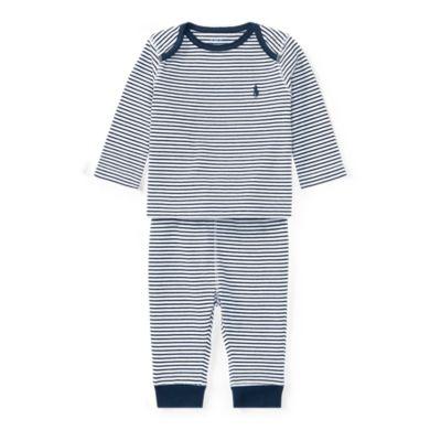 Ralph Lauren Cotton Top & Legging Set Summer Navy/white 6m