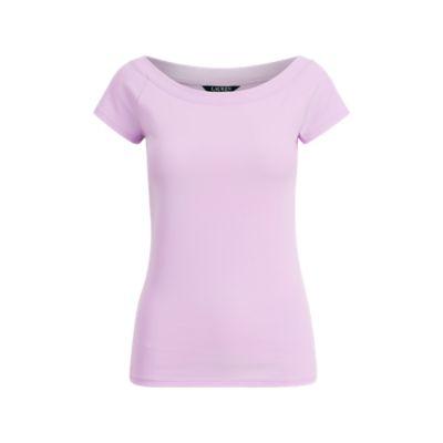 Ralph Lauren Cotton Off-the-shoulder Top Fresh Orchid