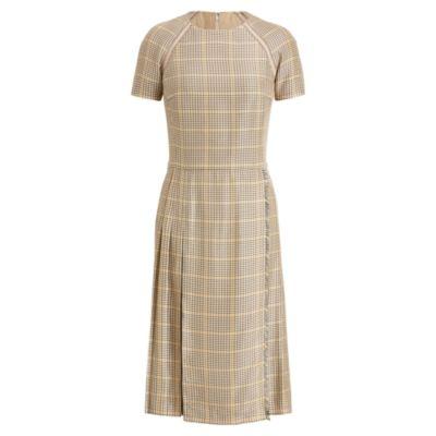 Ralph Lauren Ramona Houndstooth Dress Brown Multi