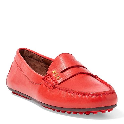 Ralph Lauren Lauren Belen Leather Loafer Fiery Red