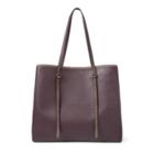 Ralph Lauren Pebbled Leather Lennox Tote Cla Wine