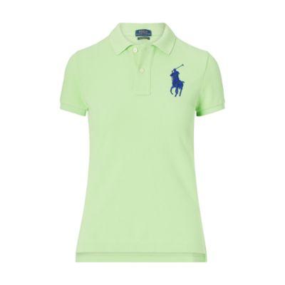Ralph Lauren Skinny Fit Big Pony Polo Shirt Hampton Lime