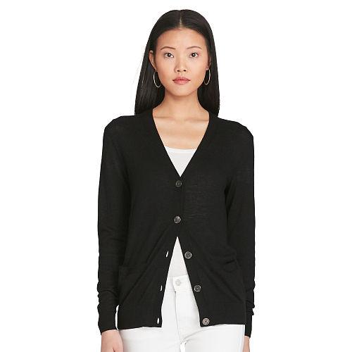 Polo Ralph Lauren Cashmere V-neck Cardigan Polo Black