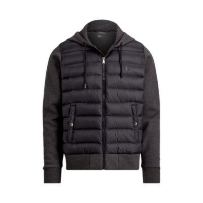 Ralph Lauren Paneled Down Hoodie Windsor Heather/black