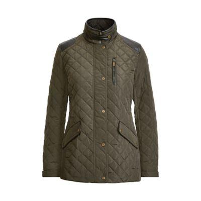 Ralph Lauren Quilted Mockneck Jacket Dark Moss