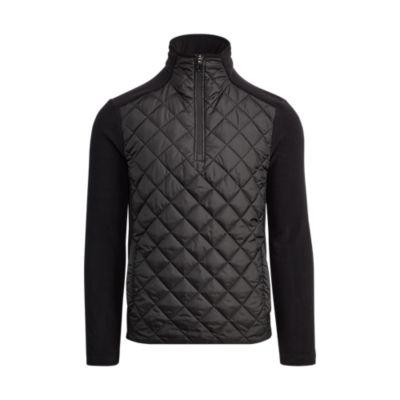 Ralph Lauren Hybrid Stretch Fleece Pullover Polo Black