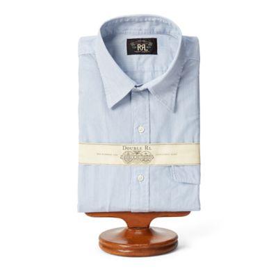 Ralph Lauren Cotton Poplin Dress Shirt Rl 959 White Blue
