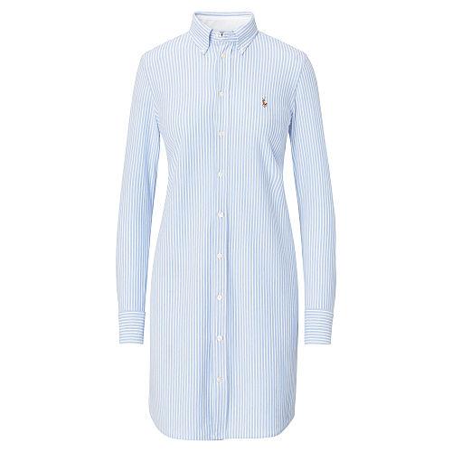 Polo Ralph Lauren Striped Knit Oxford Shirtdress Harbor Island Blue/white