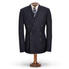 Ralph Lauren Chalk-stripe Wool Suit Jacket Navy Blue