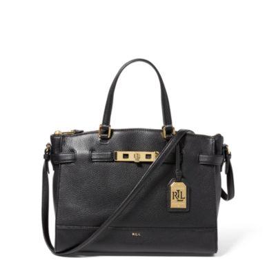 Ralph Lauren Leather Darwin Satchel Black